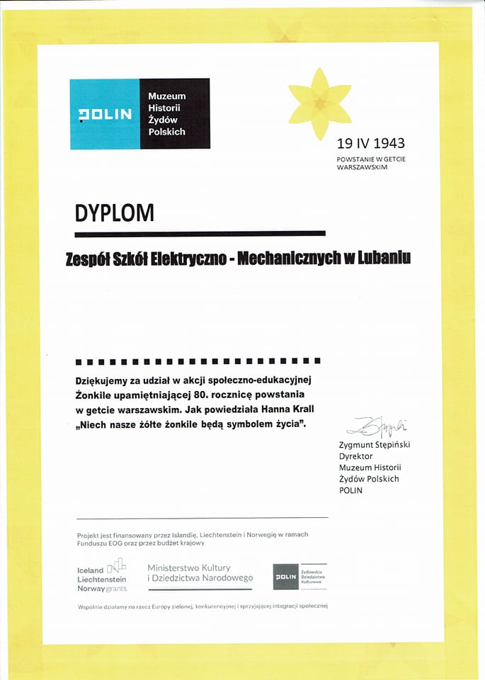 dyplom uczestnictwa